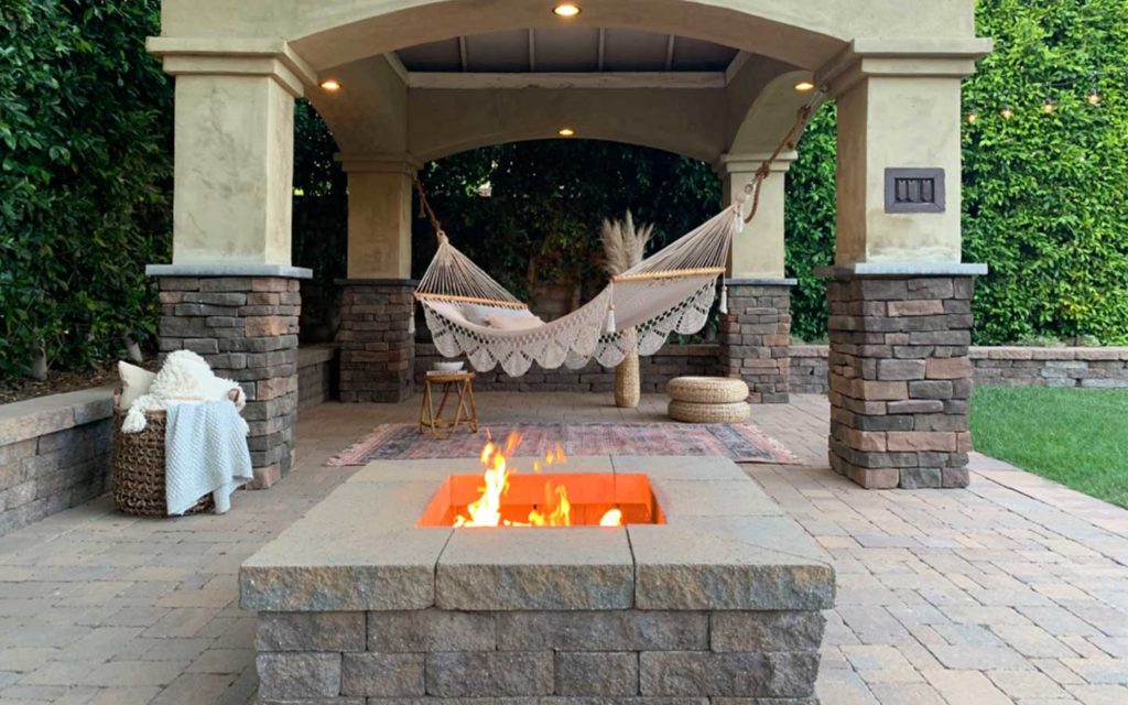 Olmos fire pit patio cover paver patio- Before meeting your landscaper