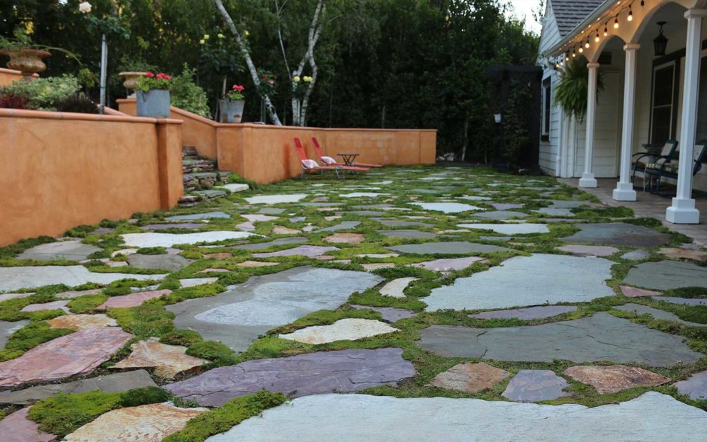 Olmos landscape design and build patios and walkways hardscape flagstone