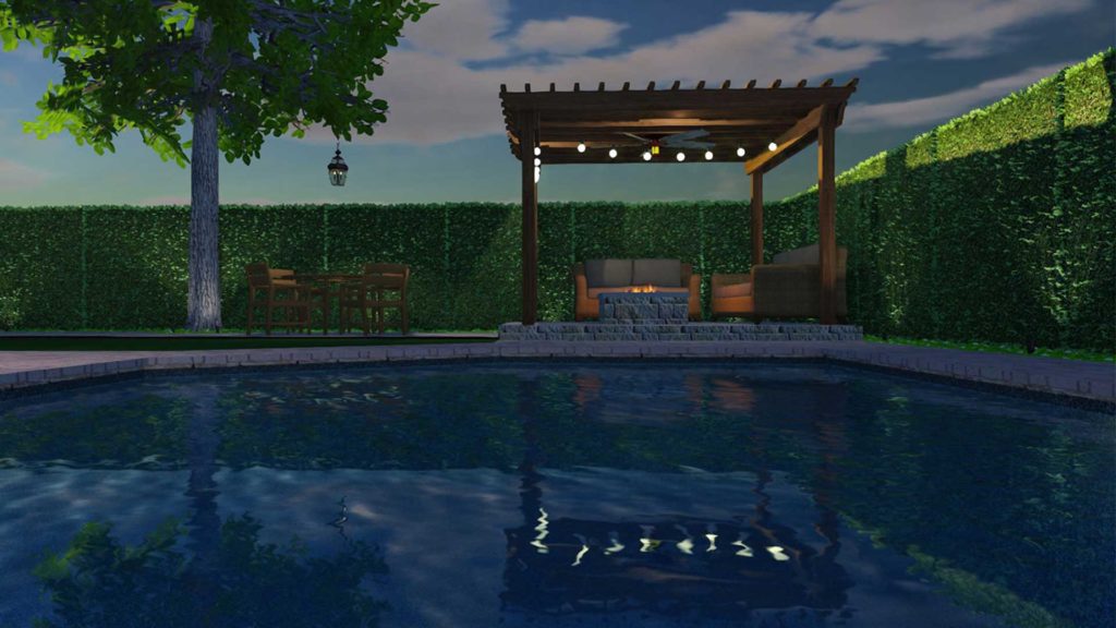 Olmos pool 3d landscape design paver patio fire pit pergola our process water features blog