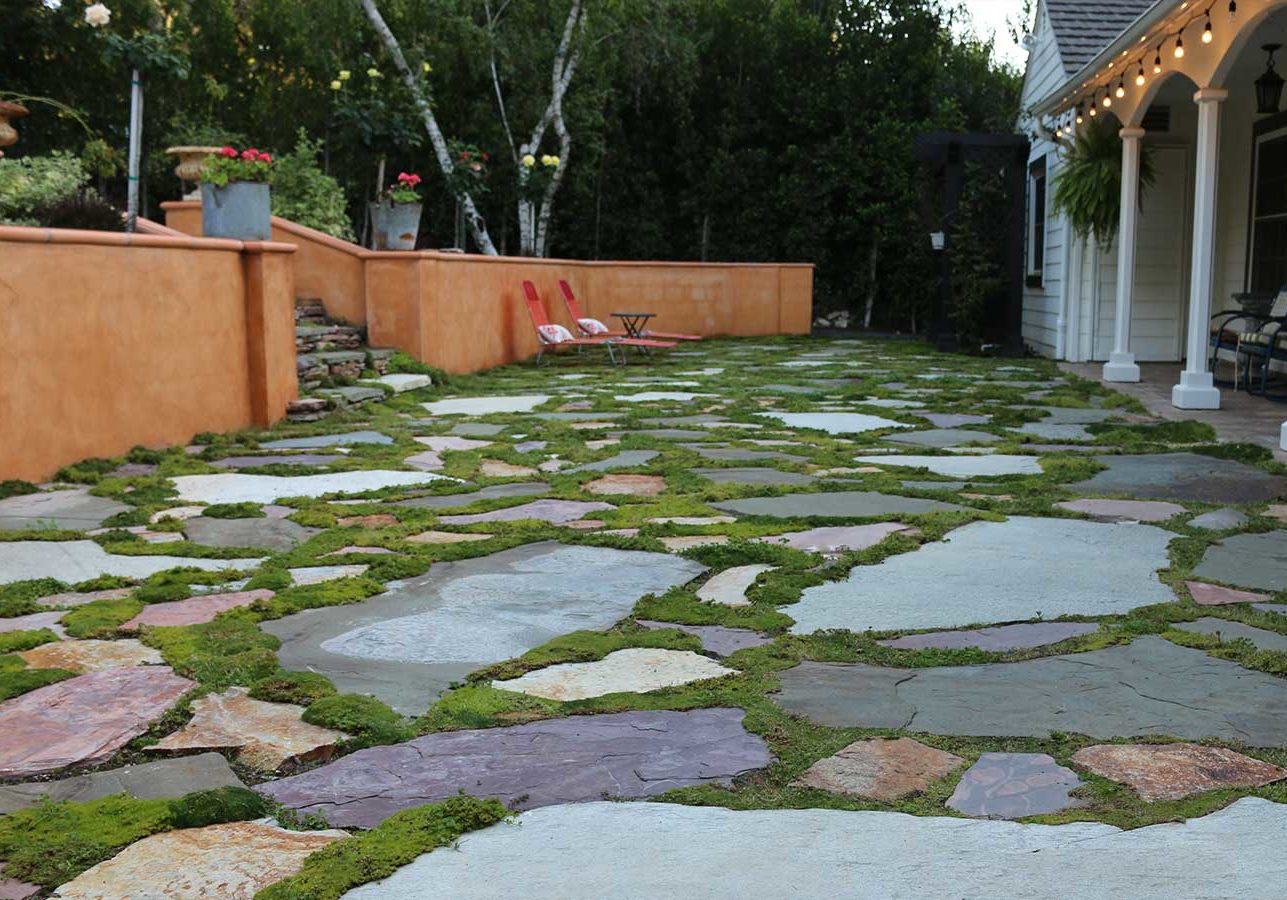 Olmos landscape design and build patios and walkways hardscape flagstone